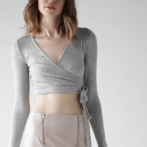 NWOT Strappy long sleeve crop top